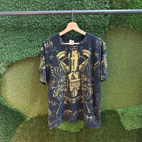 Corona Beer All Over  Print T-shirt Large - Picture 1 of 5